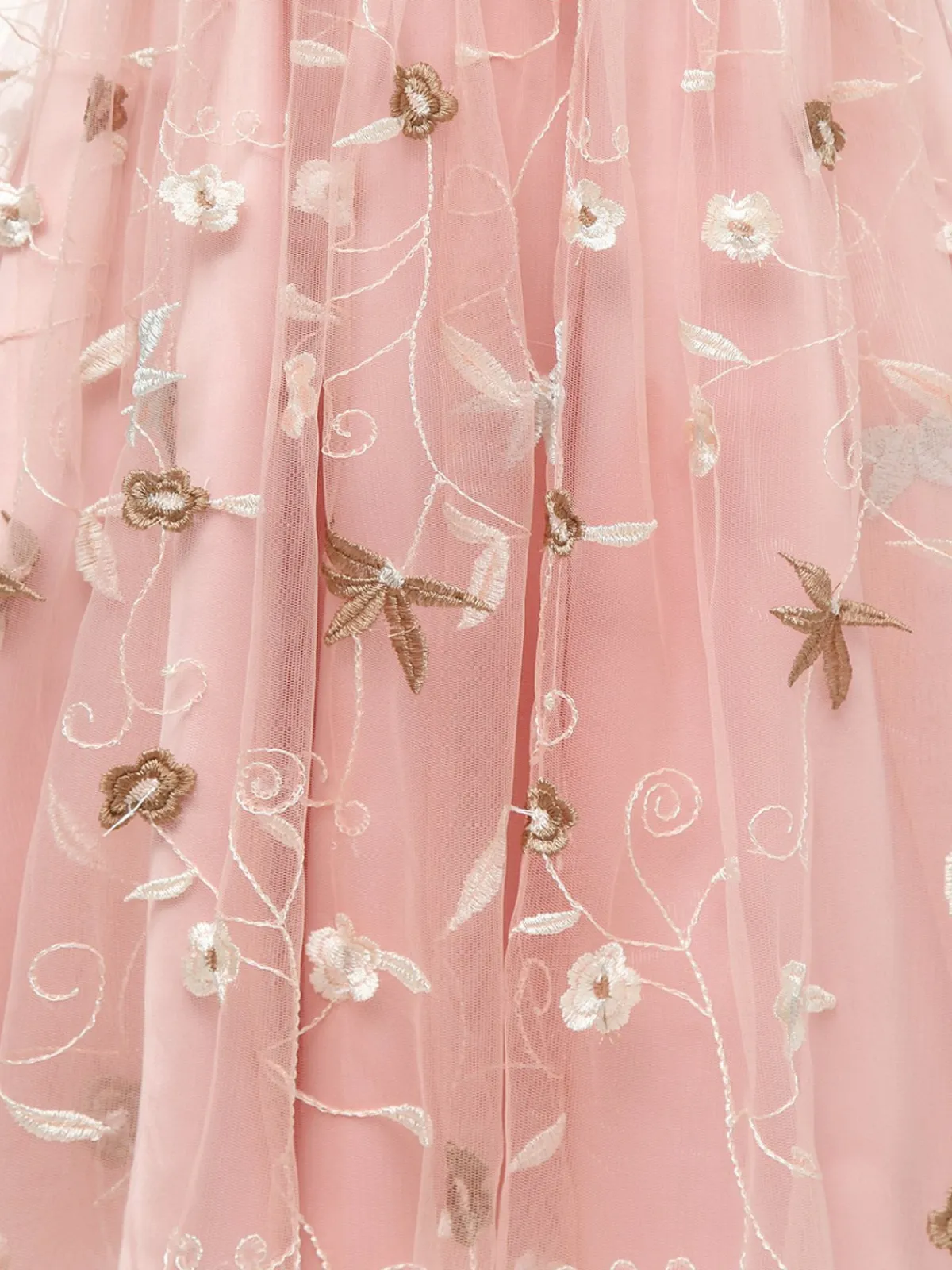 Fashion Retro Stage 3/4 Sleeve 1950s Floral Embroidery Dress