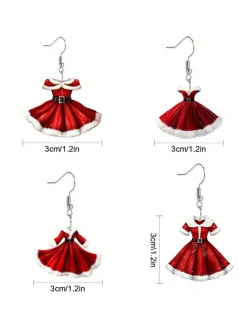 Outlet Retro Stage Acrylic Princess Dress Pendant Earrings
