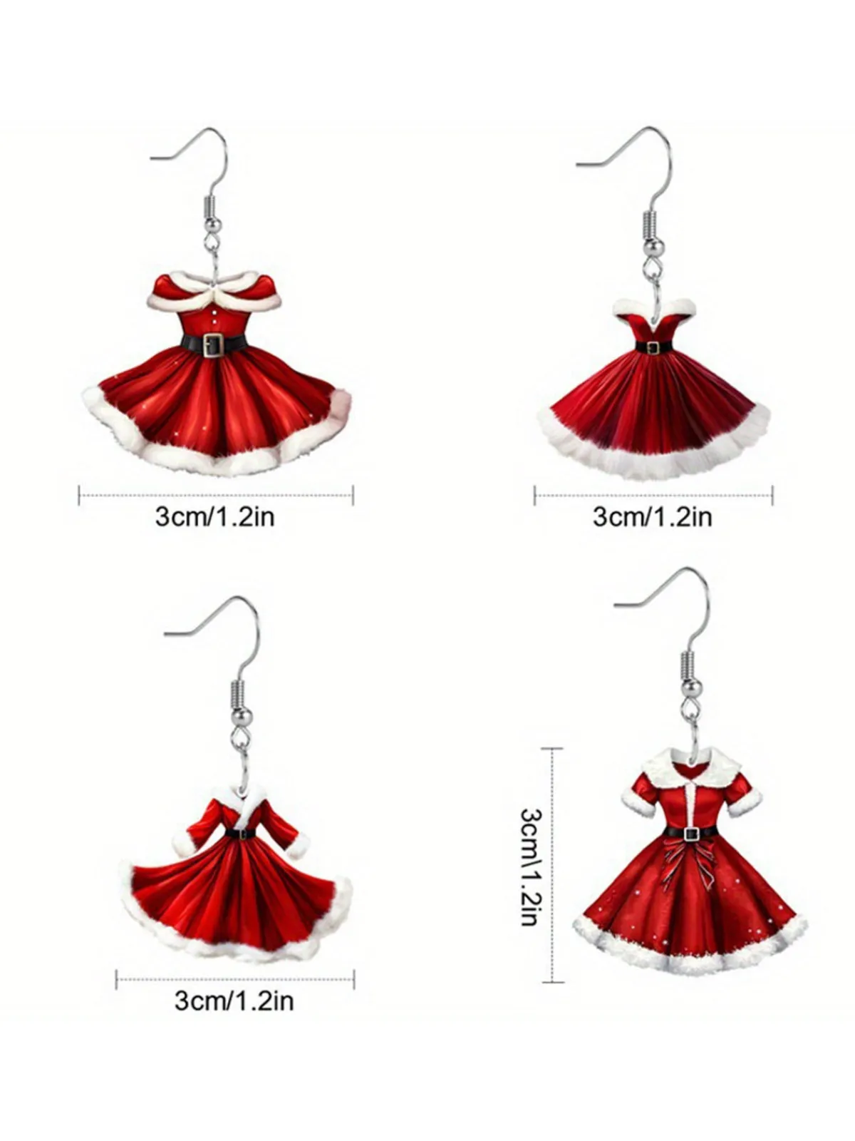 Outlet Retro Stage Acrylic Princess Dress Pendant Earrings