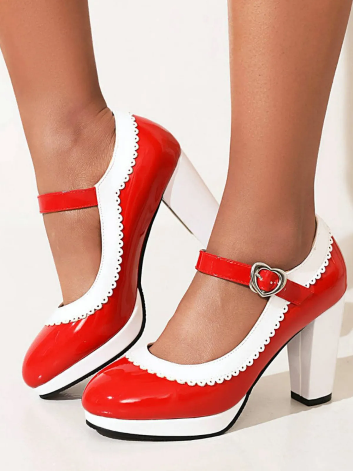 Discount Retro Stage Ankle Strap Chunky Heels Mary Jane Shoes