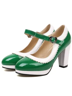 Discount Retro Stage Ankle Strap Chunky Heels Mary Jane Shoes