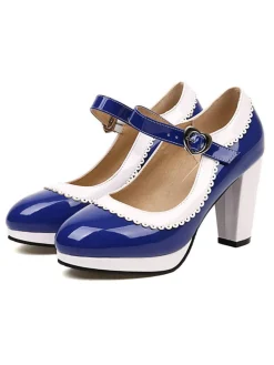 Discount Retro Stage Ankle Strap Chunky Heels Mary Jane Shoes