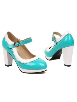 Discount Retro Stage Ankle Strap Chunky Heels Mary Jane Shoes