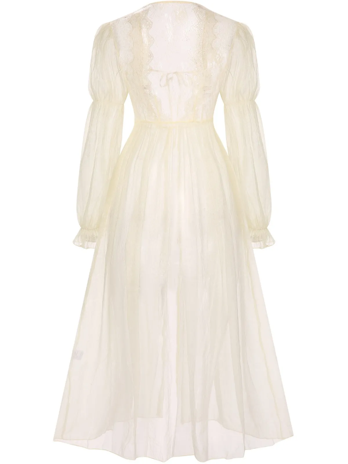 Hot Retro Stage Apricot 1950s Royal Style Lace Trimmed Robe