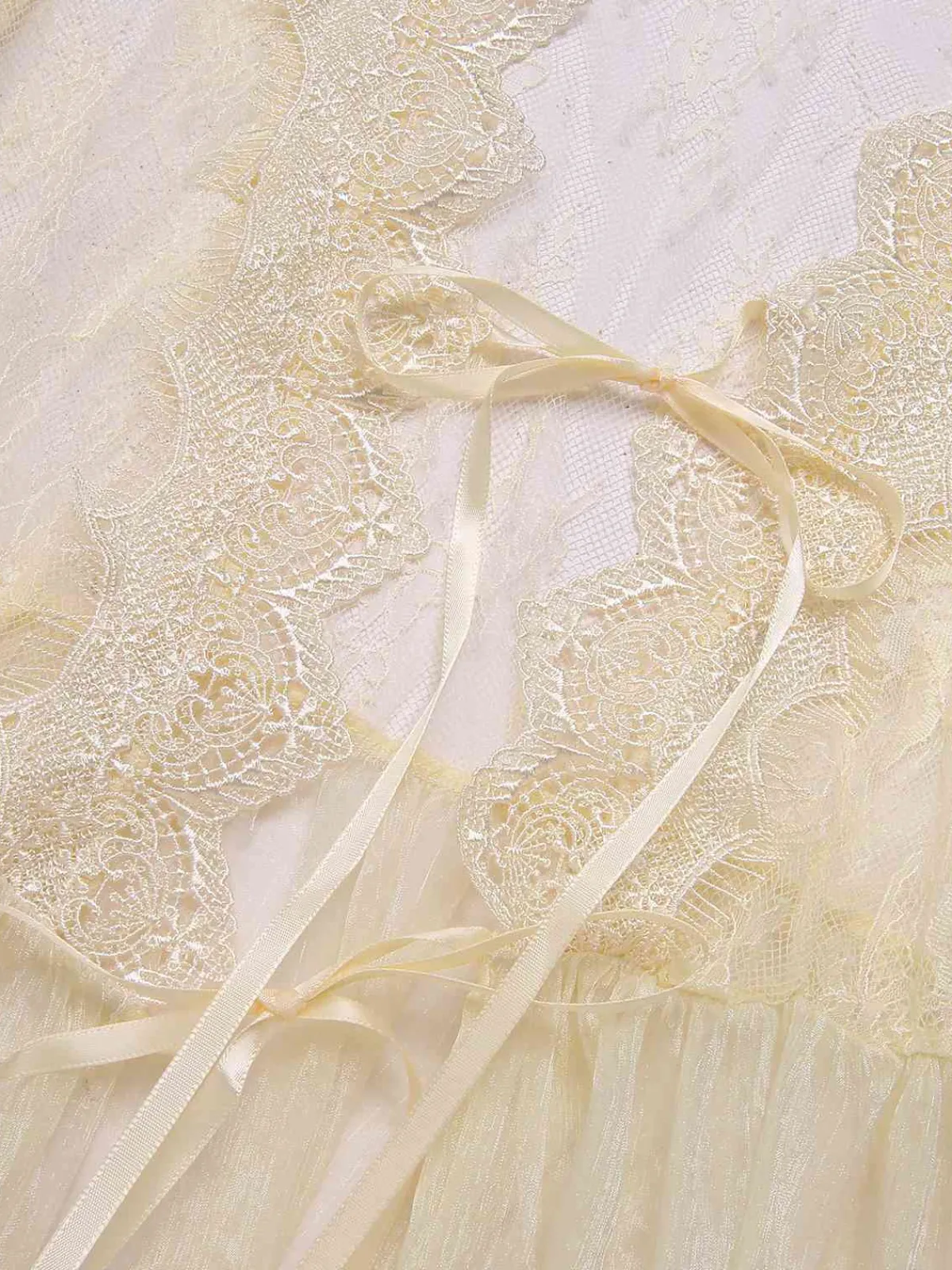 Hot Retro Stage Apricot 1950s Royal Style Lace Trimmed Robe