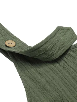 Sale Retro Stage 1930s Loose Pleated Jumpsuit Army Green