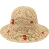 Discount Retro Stage Beige Retro Rose Straw Sun Hat