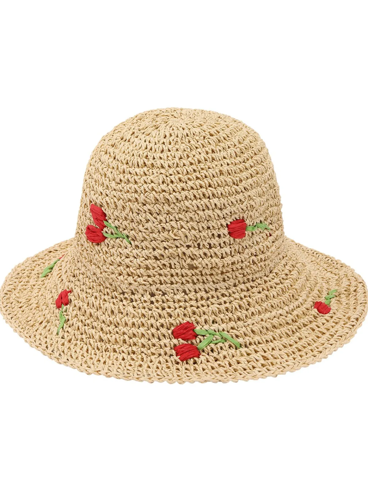 Discount Retro Stage Beige Retro Rose Straw Sun Hat