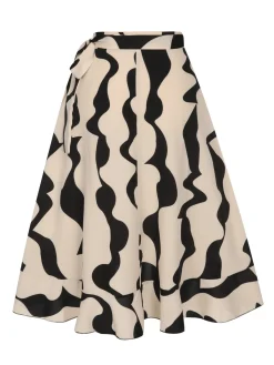 Outlet Retro Stage 1940s Bohemian Irregular Hem Skirt Beige
