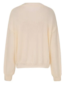 Online Retro Stage 1970s Christmas Bow Pattern Sweater Beige