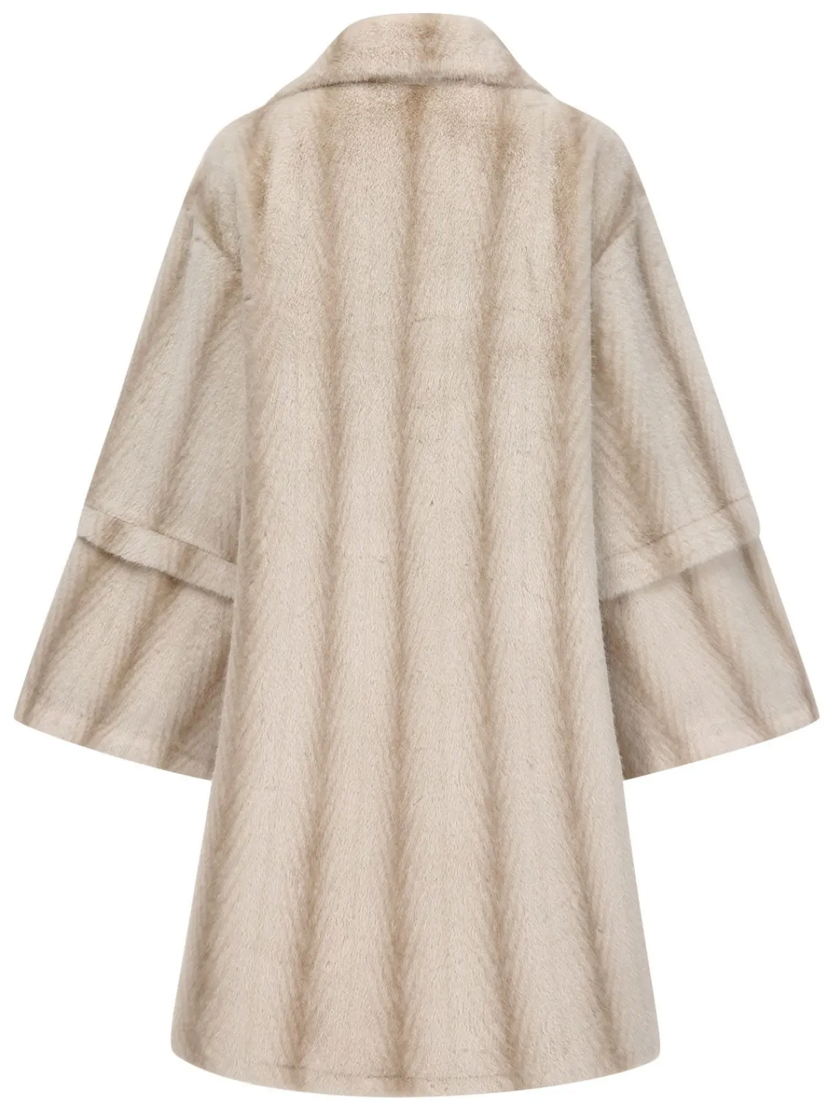 Fashion Retro Stage Beige 1950s Faux Fur Lapel Plush Coat