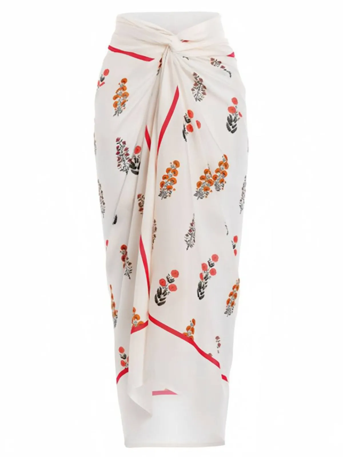 New Retro Stage Beige 1960s Plants & Floral Cover-Up