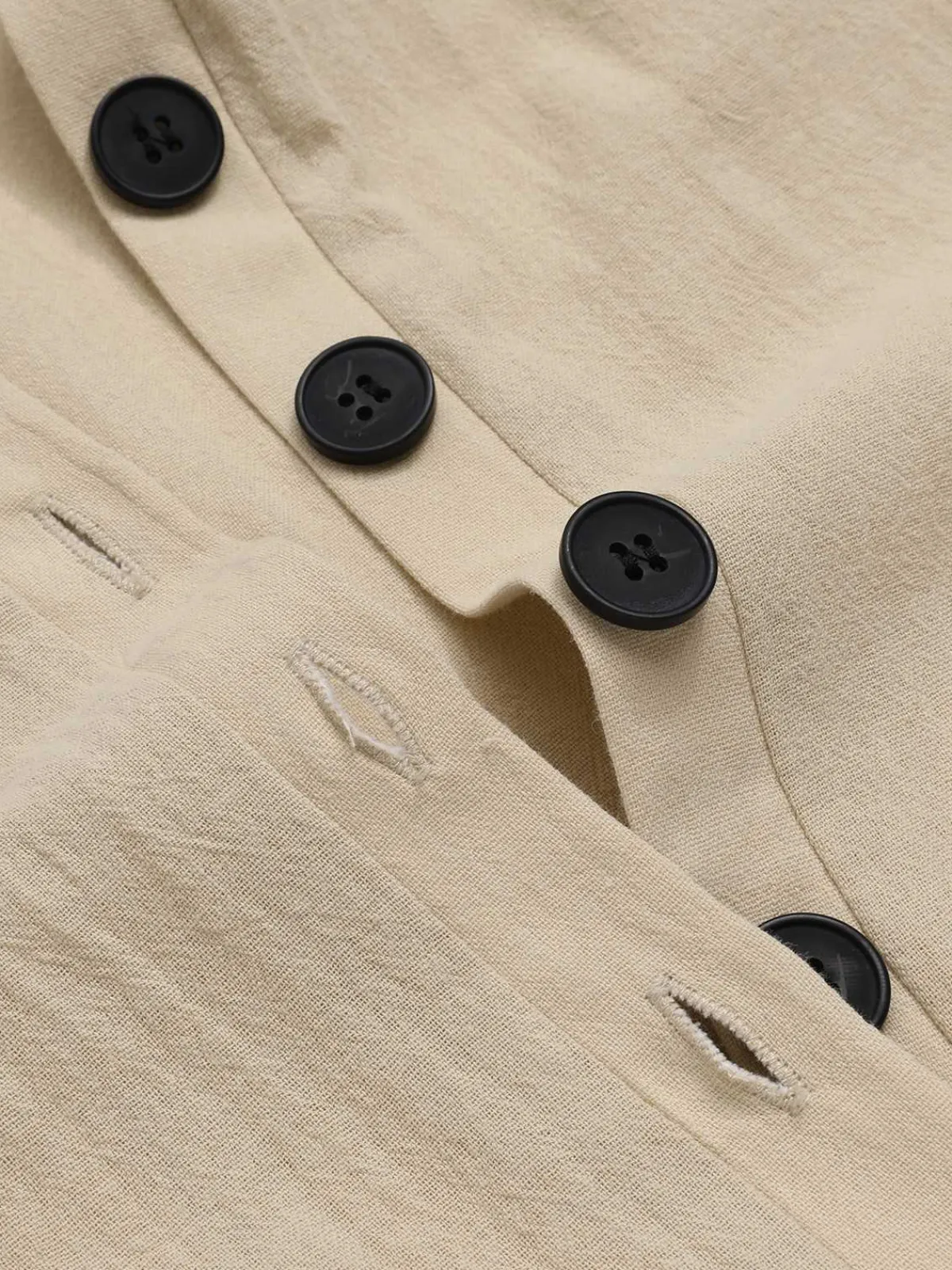Sale Retro Stage 1940s Pockets Solid Sleeveless Jumpsuit Beige