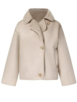 New Retro Stage 1960s Solid Polar Fleece Lining Coat Beige
