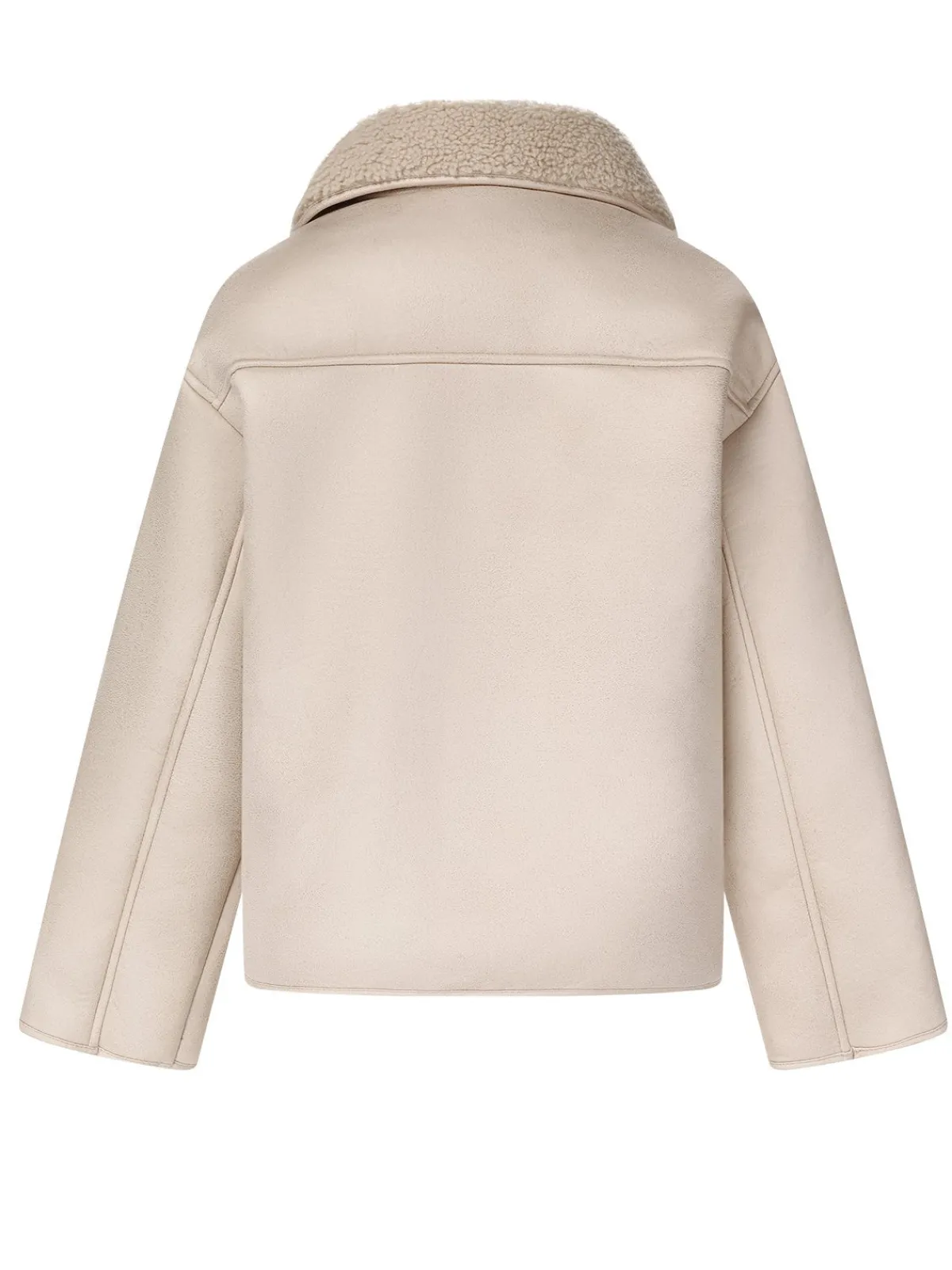 New Retro Stage 1960s Solid Polar Fleece Lining Coat Beige