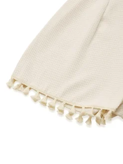 Online Retro Stage 1950s Solid Spaghetti Straps Smocked Romper Beige