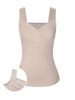 Sale Retro Stage 1940s Solid Sweetheart Knitted Top Beige