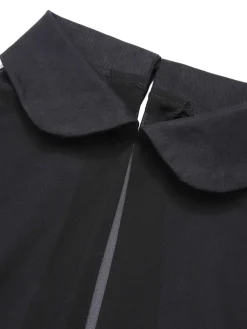 Outlet Retro Stage 1950s 3D Butterfly Cloak Dress Black & Orange
