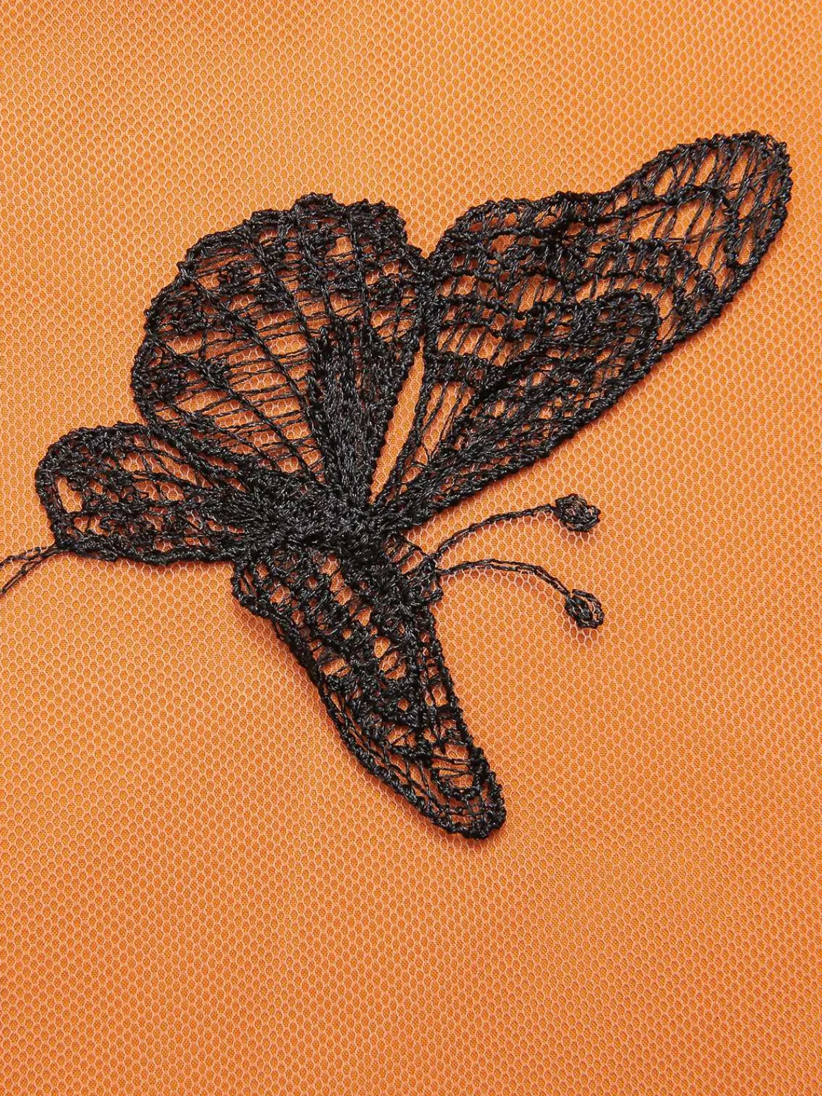 Outlet Retro Stage 1950s 3D Butterfly Cloak Dress Black & Orange