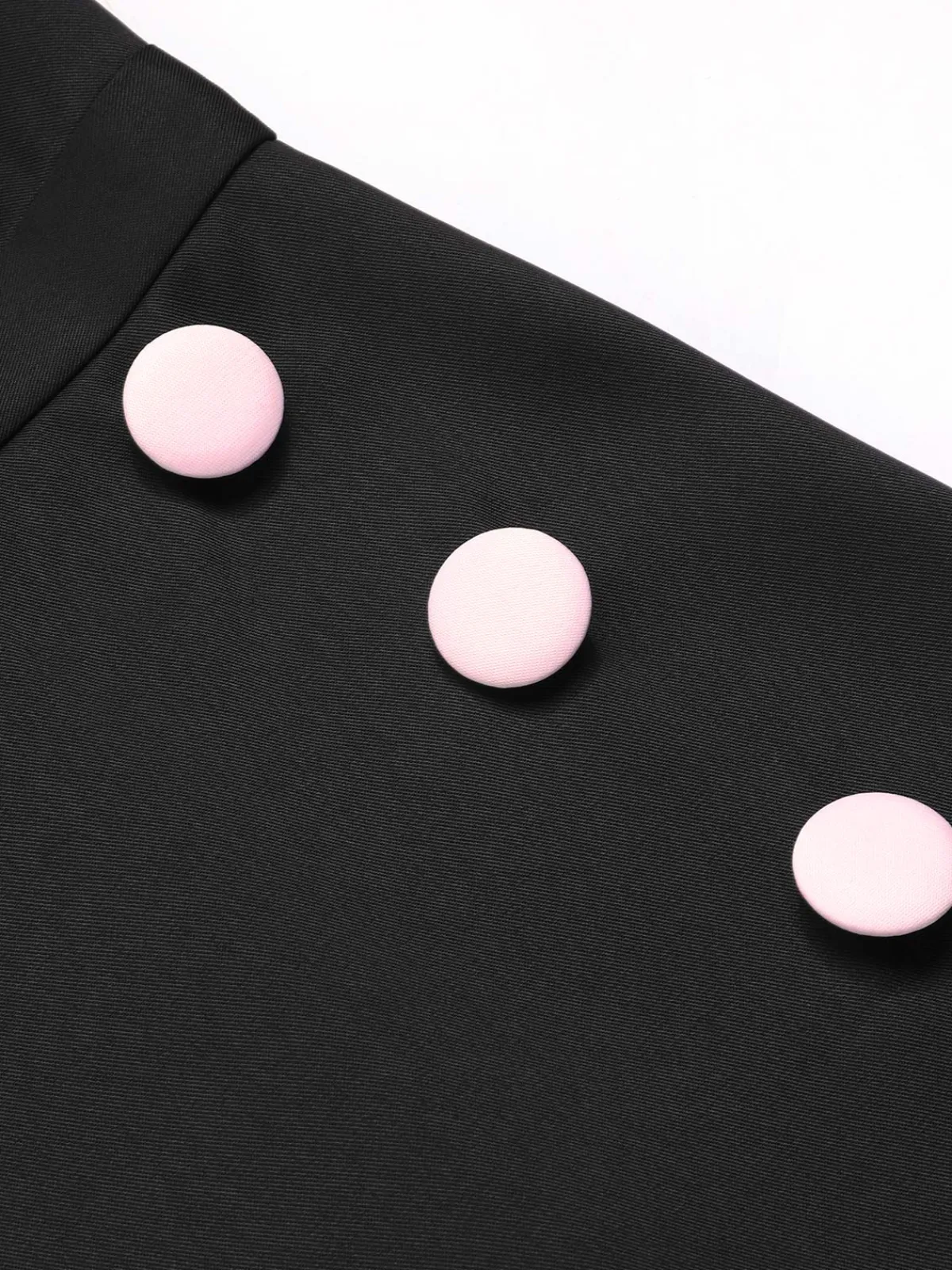 Best Retro Stage & Pink 1950s Solid Tie Lapel Romper Black