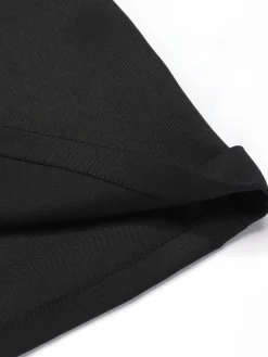 Best Retro Stage & Pink 1950s Solid Tie Lapel Romper Black
