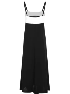 Fashion Retro Stage & White 1930s Bowknot Suspender Sleepwear Black