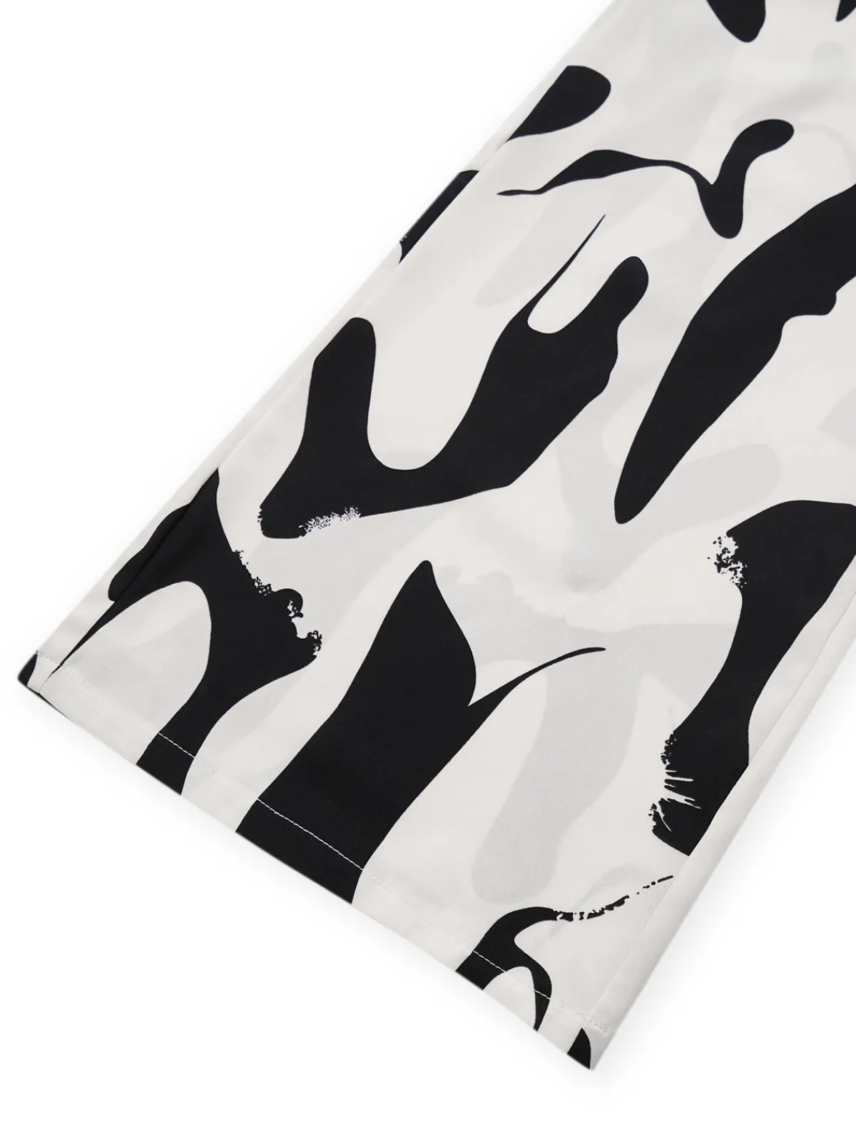 Outlet Retro Stage 1940s Cow Skin Halter Jumpsuit Black & White