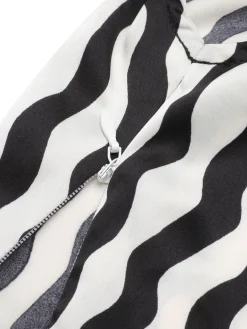 Online Retro Stage 1950s Curve Print Blouse Black & White