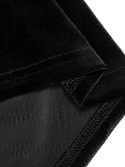 Best Retro Stage & White 1960s Lapel Patchwork Velvet Dress Black