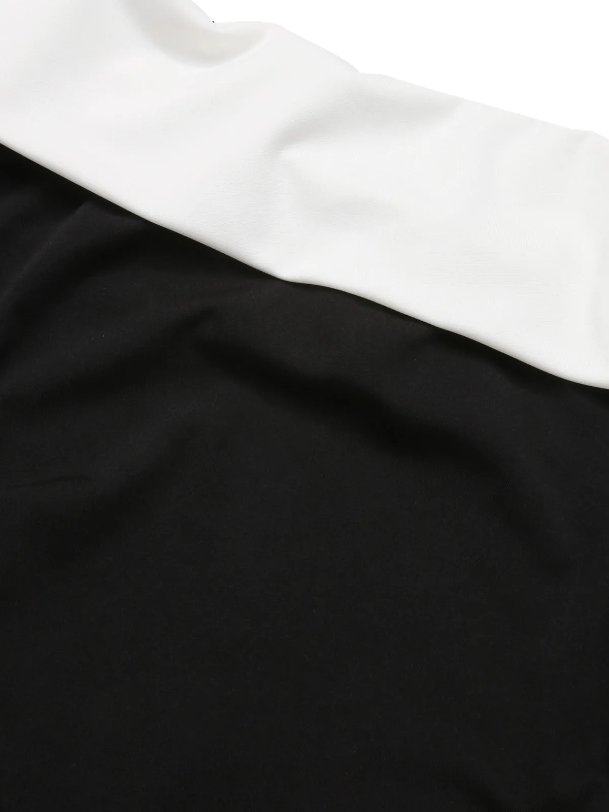 Sale Retro Stage & White 1960s Rolled Off-Shoulder Dress Black