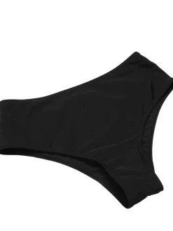 Online Retro Stage 1960s Solid Contrast Binding Swimsuit Black & White