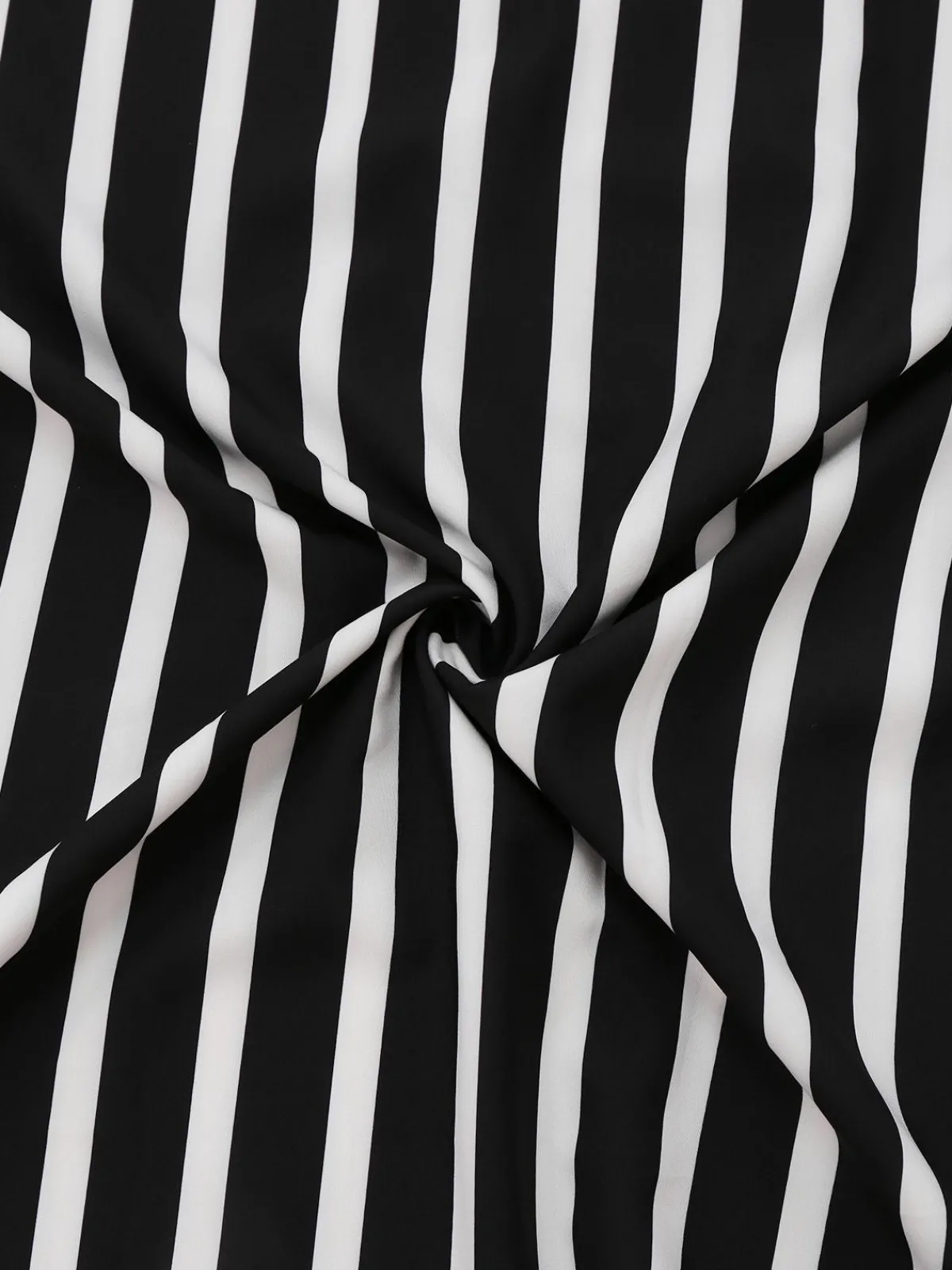 New Retro Stage 1930s Striped High Rise Long Skirt Black & White