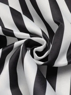 Discount Retro Stage 1950s Stripes Suspender Skirt Black & White