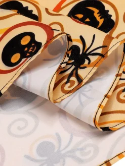 Clearance Retro Stage 1950s Pumpkin Bat Spider Dress Black & Yellow