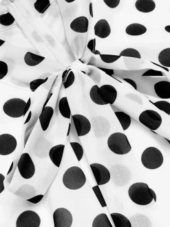 Discount Retro Stage And White 1950s Polka Dot Collared Romper Black