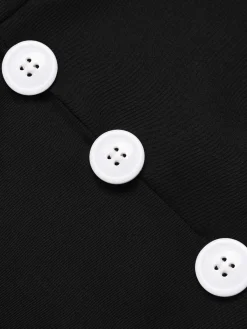Discount Retro Stage And White 1950s Polka Dot Collared Romper Black