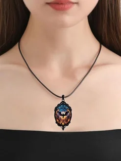 Best Retro Stage Black Halloween Bat Vintage Pendant Necklace