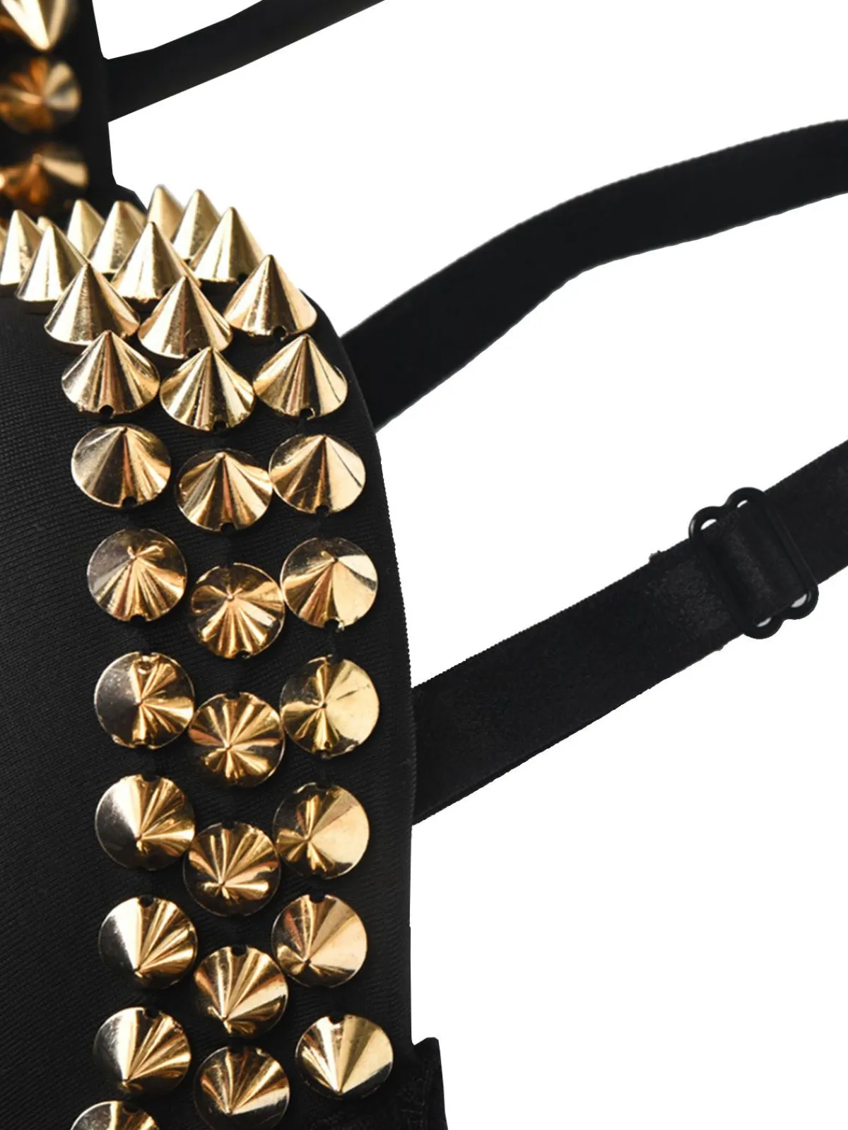 Sale Retro Stage Halloween Punk Rivet Gothic Camisole Black