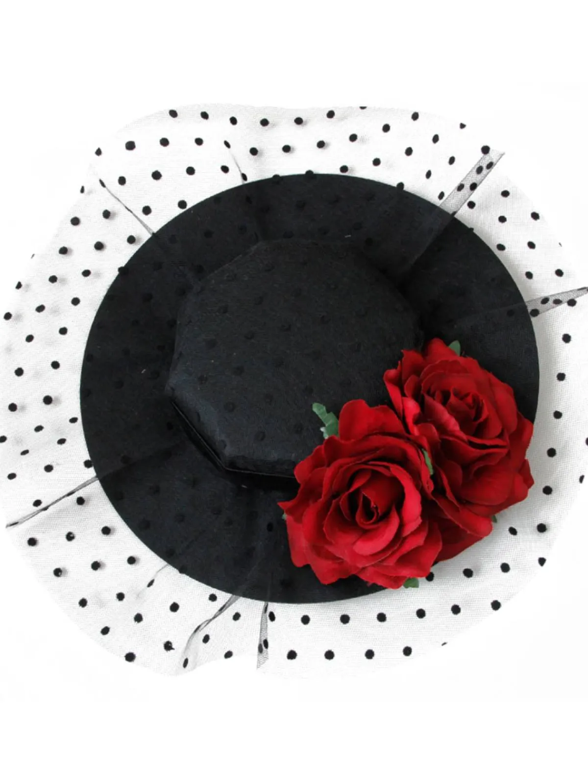Best Retro Stage Black Retro 3D Roses Mesh Hat