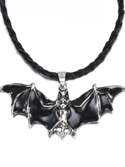 Hot Retro Stage Black Retro Halloween Bat Necklace