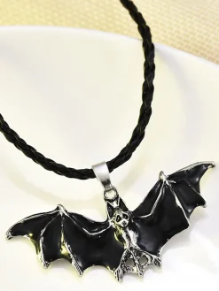 Hot Retro Stage Black Retro Halloween Bat Necklace