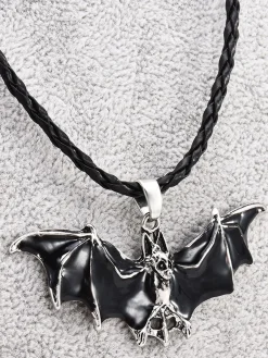 Hot Retro Stage Black Retro Halloween Bat Necklace