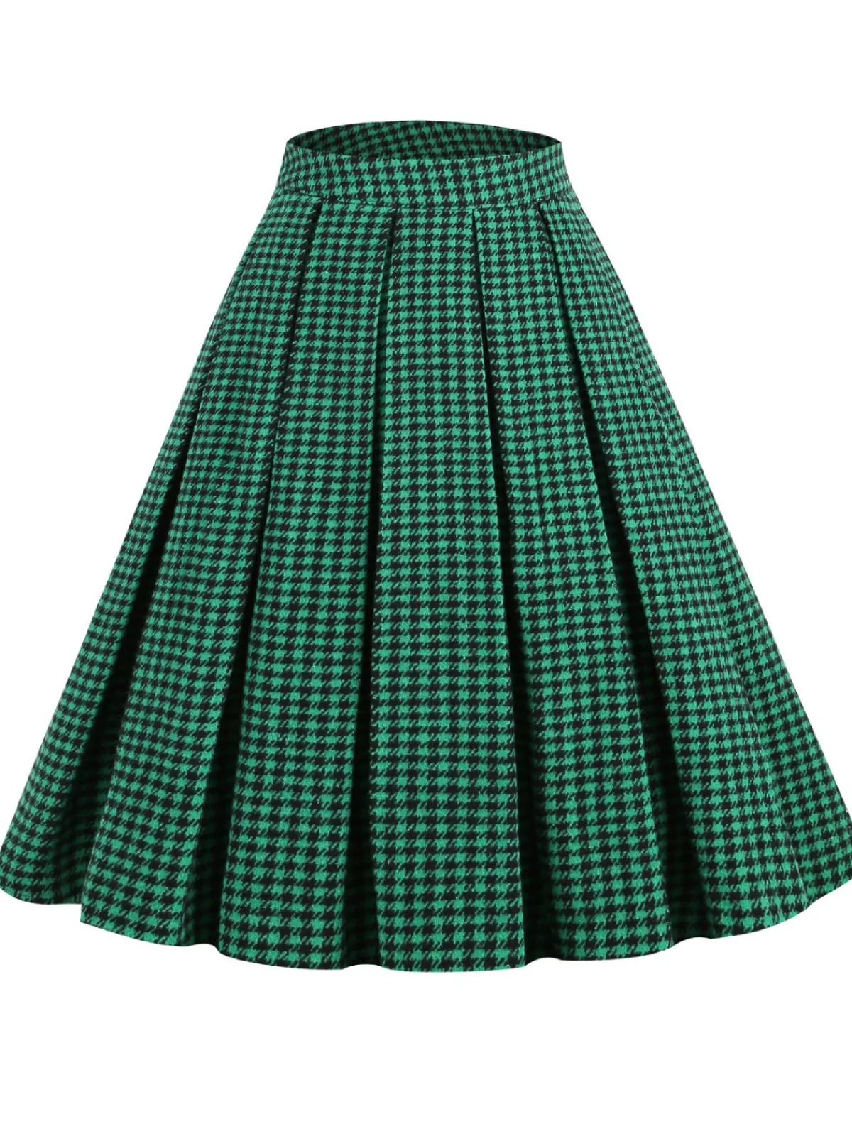 Hot Retro Stage Black Retro Plaid Swing Panel Skirt