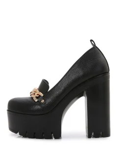 Hot Retro Stage Retro Thick Bottom High Heels Black