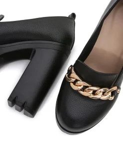 Hot Retro Stage Retro Thick Bottom High Heels Black