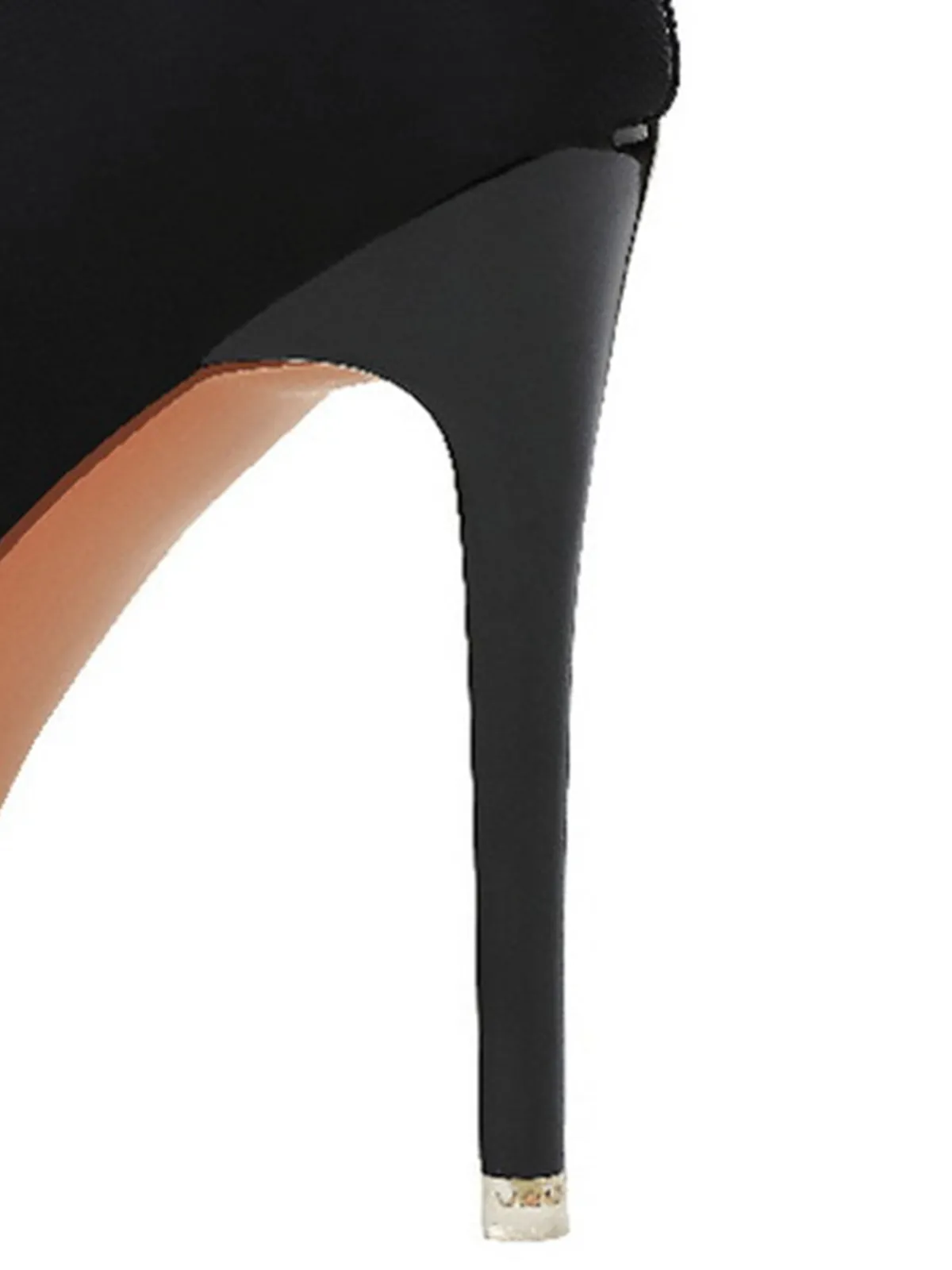 Fashion Retro Stage Rhinestone Satin Pointed Toe Stiletto Heels Black