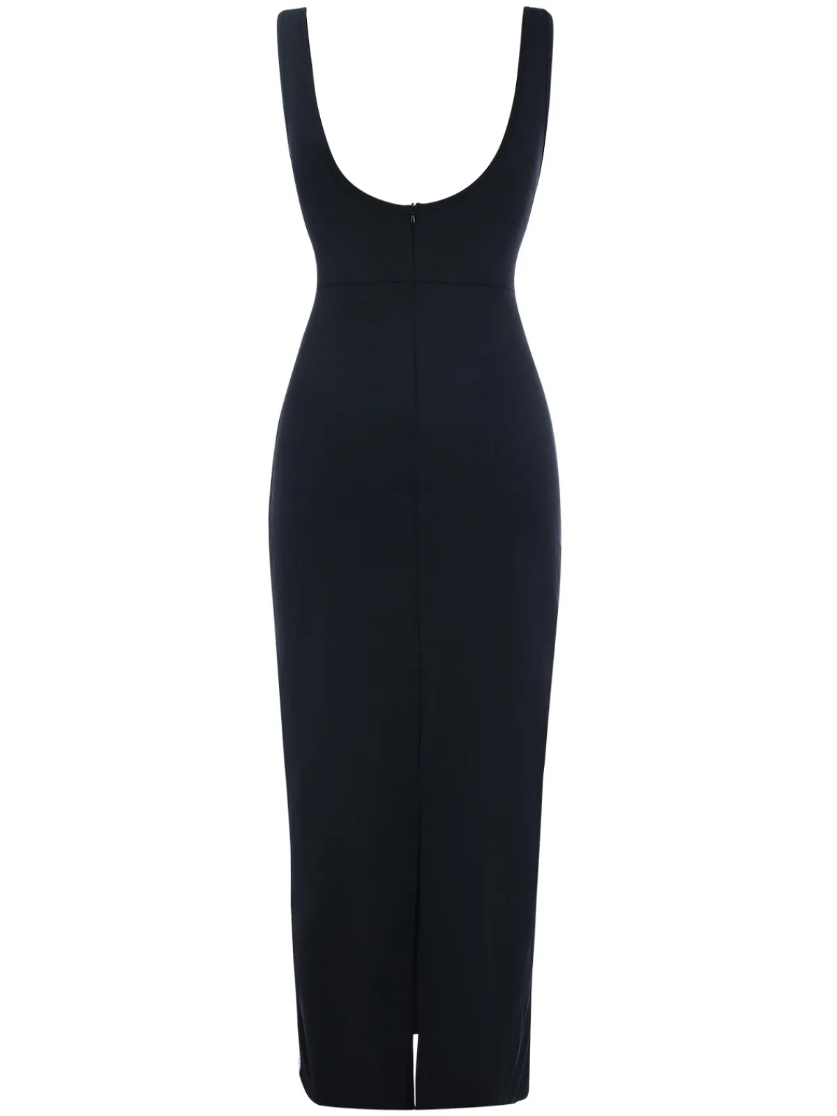 Sale Retro Stage 1930s Binding Square Neck Bodycon Dress Black