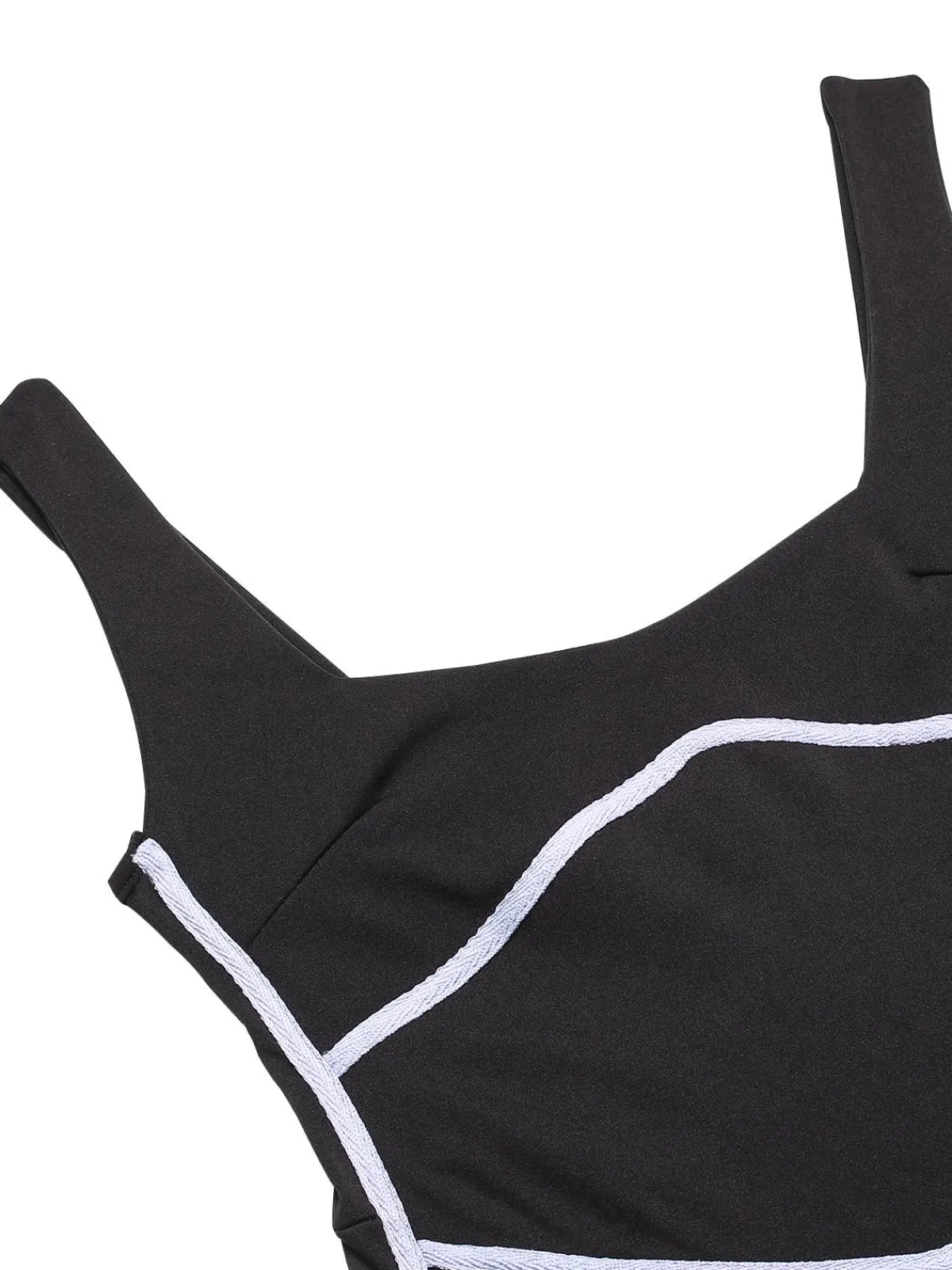 Sale Retro Stage 1930s Binding Square Neck Bodycon Dress Black