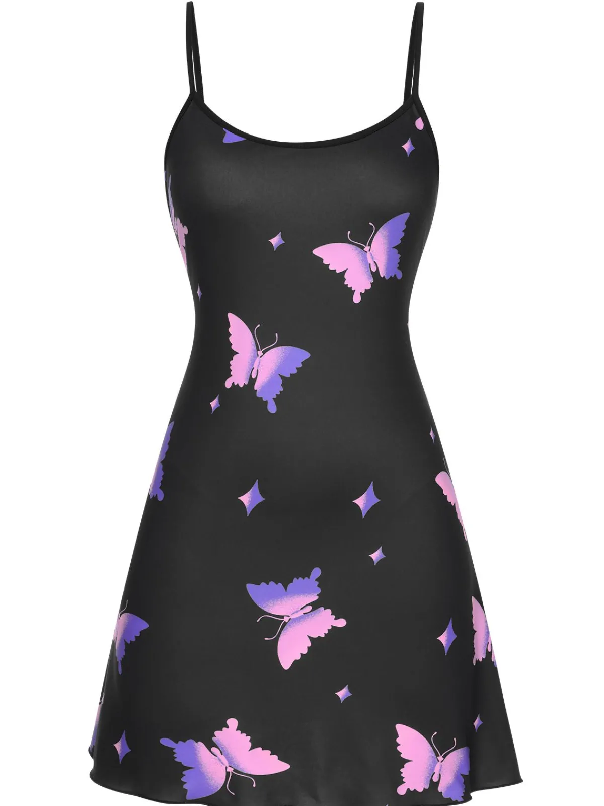 Best Retro Stage 1950s Butterfly Suspender Sleepwear Black