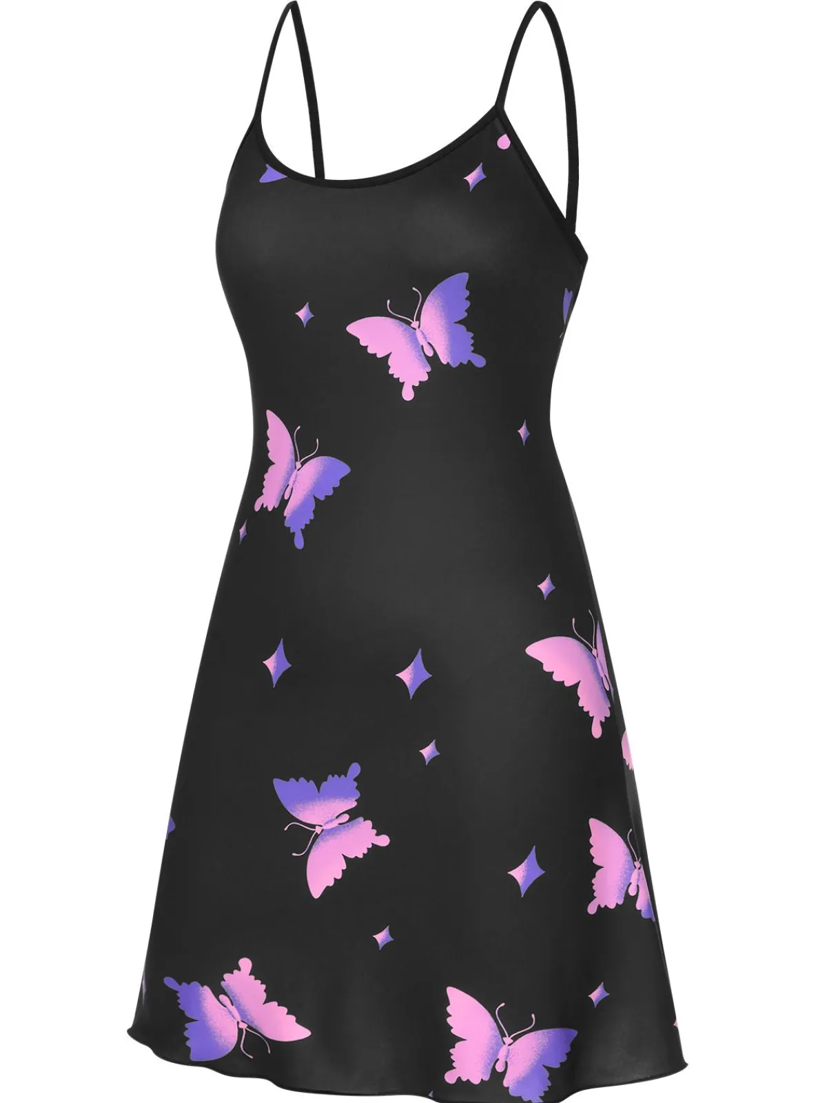 Best Retro Stage 1950s Butterfly Suspender Sleepwear Black